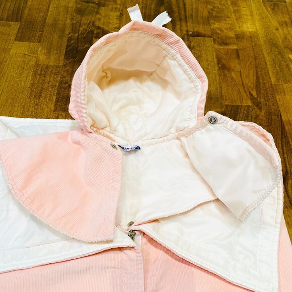 VTG 60s Robe-n-Hood Pink Corduroy Baby Doll Bunting Blanket Vintage Doll Prop - Picture 7 of 16